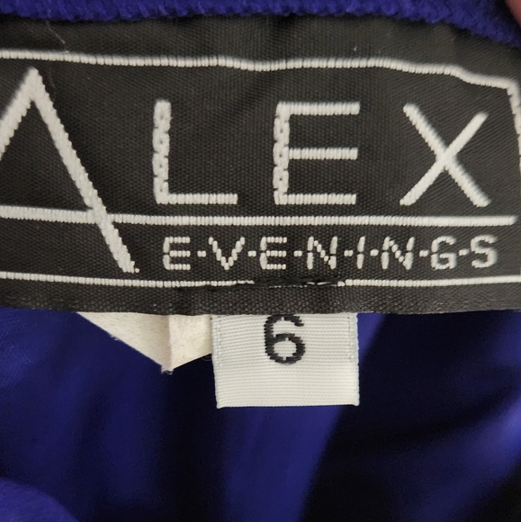 ALEX EVENINGS 2 piece skirt set. Radiant Blue with sparkly buttons. Size 6 - Picture 10 of 16